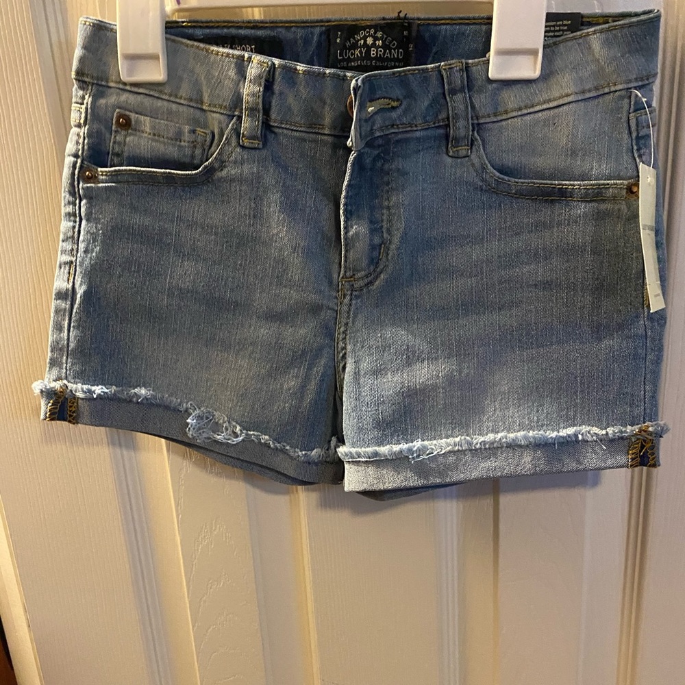 Girls Lucky Brand Riley Denim Shorts Sz 12 NWT